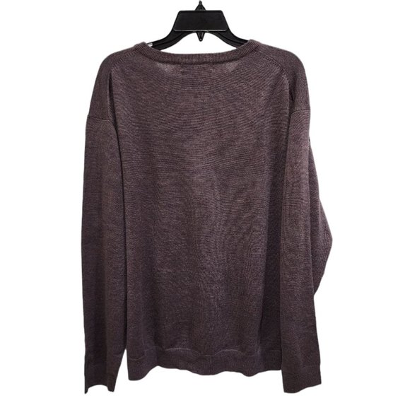 Pronto Uomo Sweater Men's Brown Size XL Long Sleeve V-Neck Merino Wool Casual - Picture 2 of 13